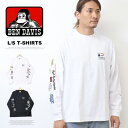 BEN DAVIS ベンデイビス カラフル袖刺繍 長袖Tシャツ ビッグシルエット ロンT 長T メンズ ゴリラ ベンデビ 送料無料 25780030