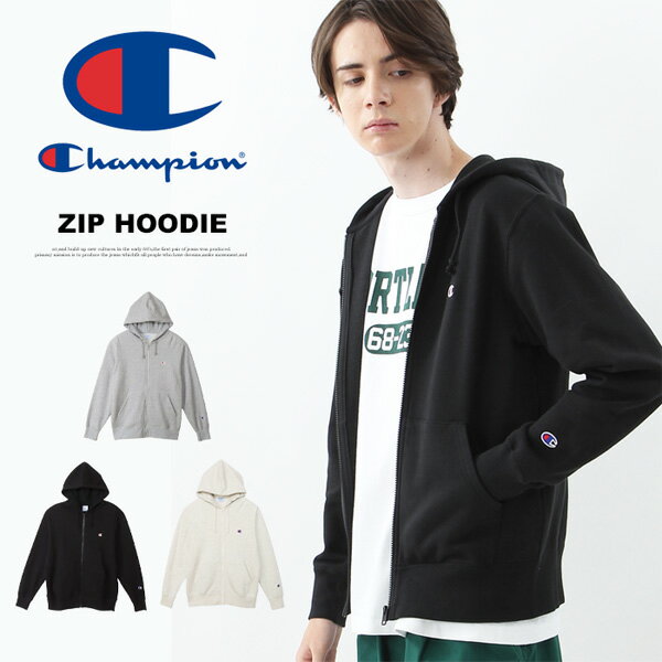 乐天商城 - Champion チャンピオン スウェットジップパーカー 裏毛 ワンポイント スウェットパーカー フーディ メンズ 送料無料 C3-Y137