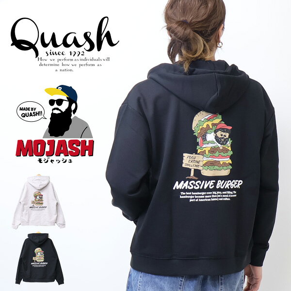 乐天商城 - Quash クアッシュ レザー風プリント スウェットジップパーカー 裏毛 フーディ スウェットパーカー メンズ 送料無料 Q26-001-19G