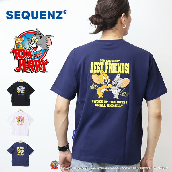 乐天商城 - SEQUENZ トムとジェリー バック サガラ刺繍 半袖Tシャツ LOOKS GOOD 半T メンズ トムジェリ 送料無料 26570927