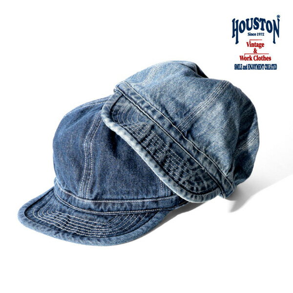 乐天商城 - HOUSTON ヒューストン DENIM ARMY CAP デニム アーミーキャップ 帽子 メンズ 送料無料 6680