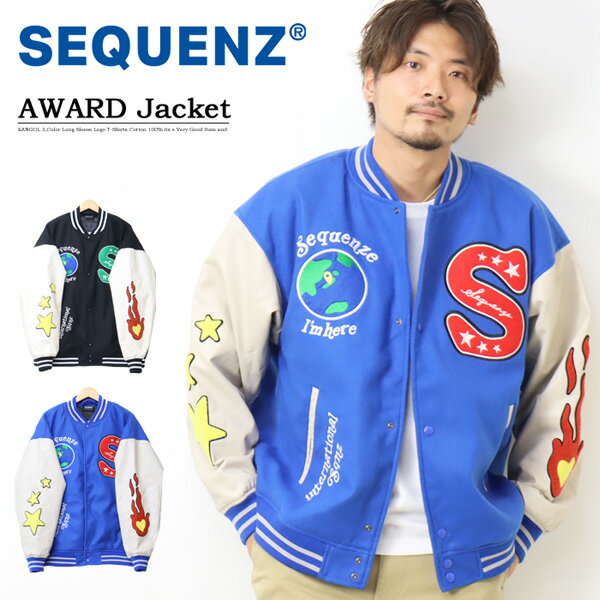 SALE セール SEQUENZ シークエンズサガラ ワッペン フェイク メルトン スタジャン 2770027 ブルゾン ライトアウター メンズ レディース ユニセックス 送料無料