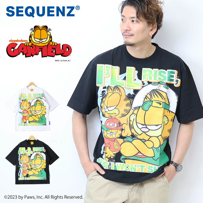 SEQUENZ ガーフィールド HIPHOP グラフィティ プリント 半袖Tシャツ 23570911 半T メンズ レディース ユニセックス ビッグシルエット ビッグT 送料無料