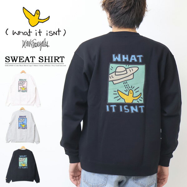楽天REX ONE レックスワンWhat it isNt ART BY MARK GONZALES マークゴンザレス バックプリント スウェットシャツ 裏起毛 トレーナー メンズ レディース ユニセックス 送料無料 2H7-63312