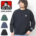 BEN DAVIS ベンデイビス ワンポイント パウダーブリーチ加工 長袖Tシャツ ビッグシルエット ロンT 長T メンズ ゴリラ ベンデビ 送料無料 24380038