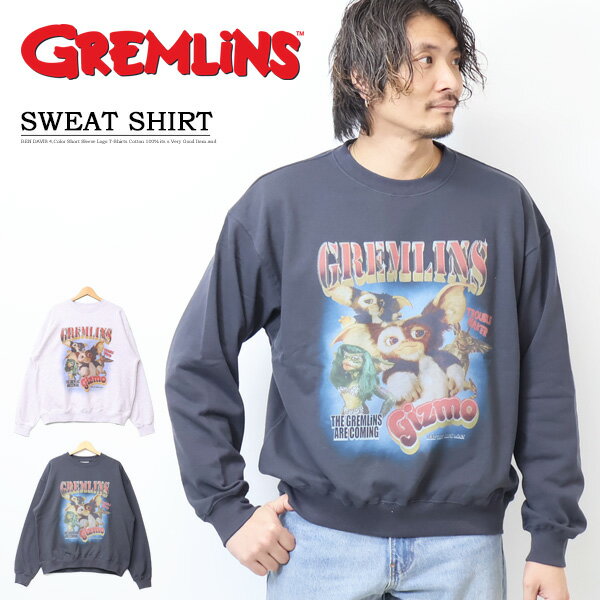 GREMLINES グレムリン ロックフォトプリント スウェットシャツ 裏毛 トレーナー メンズ レディース ユニセックス 送料無料 3715027