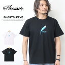 ACOUSTIC アコースティック プリント 半袖Tシャツ フェザー 半T メンズ AC24202