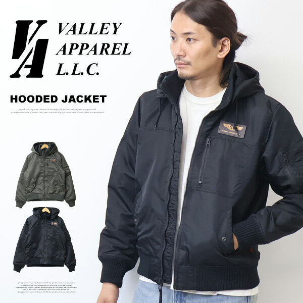 VALLEY APPAREL L.L.C. バレイアパレル フーデッド リブジャケット アウター メンズ 秋冬用 ブルゾン 中綿ジャケット 送料無料 バレーアパレル VA5001