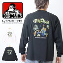 BEN DAVIS ベンデイビス ピーチ起毛天竺 ガーデニング刺繍 長袖Tシャツ 中肉 ロンT 長T メンズ ゴリラ 送料無料 24780038