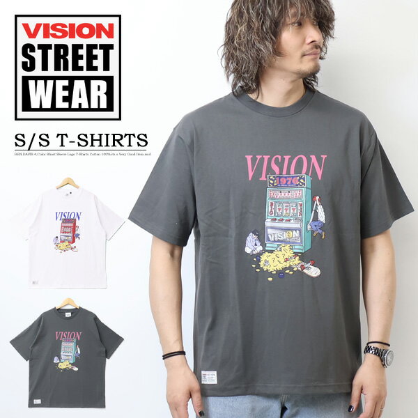 VISION STREET WEAR ビジョンストリートウェアー スケボースロット 半袖Tシャツ 半T ビッグシルエット メンズ 送料無料 4505044