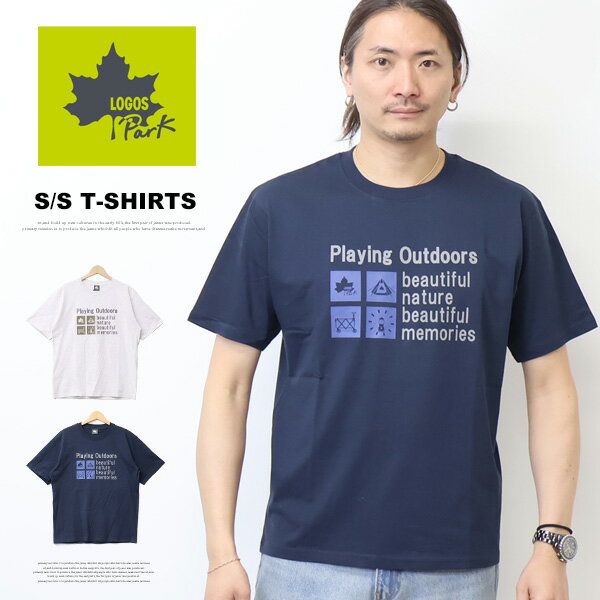 乐天商城 - LOGOS Park ロゴスパーク プリント 半袖Tシャツ 半T メンズ 6233-4363