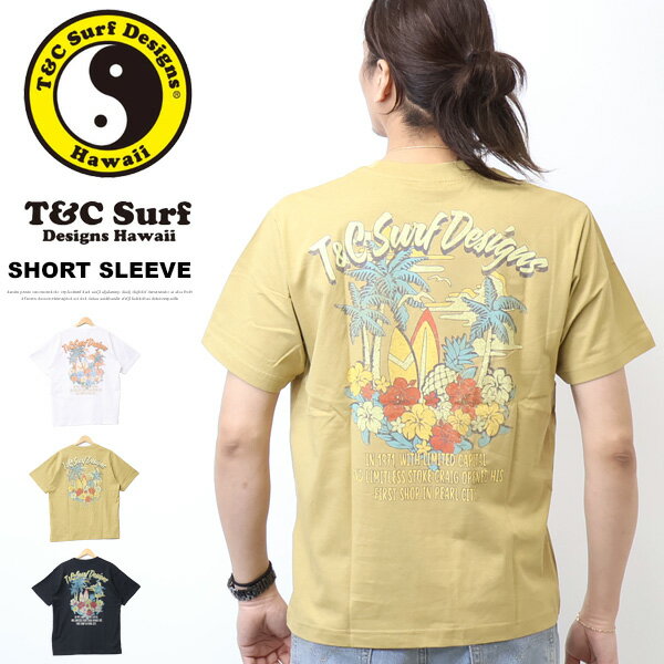 Other - T&C Surf Designs タウン＆カントリー プリント 半袖Tシャツ サーフボード ヤシの木 ハイビスカス タウカン メンズ 半T DM2552
