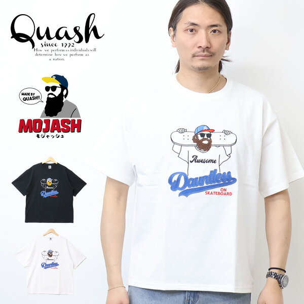 Rakuten - Quash クアッシュ MOJASH モジャッシュ ヒゲおじさん サガラ刺繍 半袖Tシャツ 半T メンズ Q26-316-21T