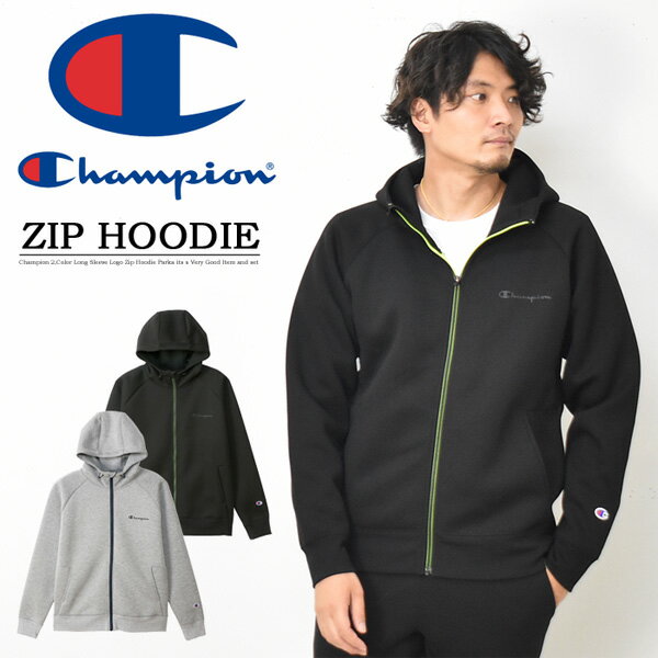 Champion チャンピオン C3-US103 テックウィーブ フーディージャケット ジップパーカー ロゴプリント メンズ レディース ユニセックス ライトアウター 送料無料
