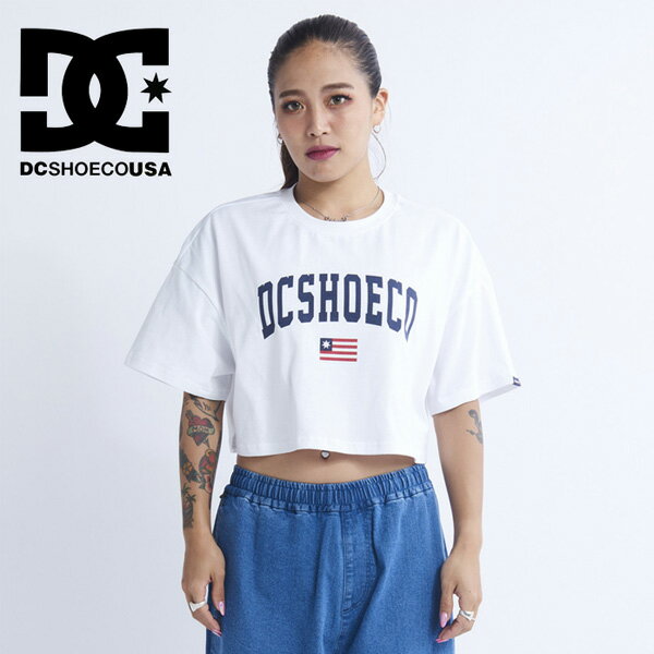 DC SHOES ディーシーシュー レディース アーチロゴ クロップド 半袖 Tシャツ 半T LST231314 ドロップショルダー ビッグシルエット 半袖Tシャツ 送料無料