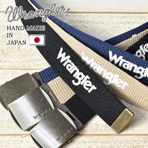 Wrangler ラングラー ロゴプリント GIベルト ガチャベルト 日本製 雑材 布ベルト メンズ カット可 WR7004