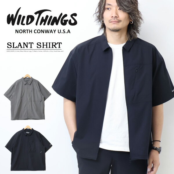 WILD THINGS ワイルドシングス スラント 半袖シャツ メンズ 送料無料 WT24029AD