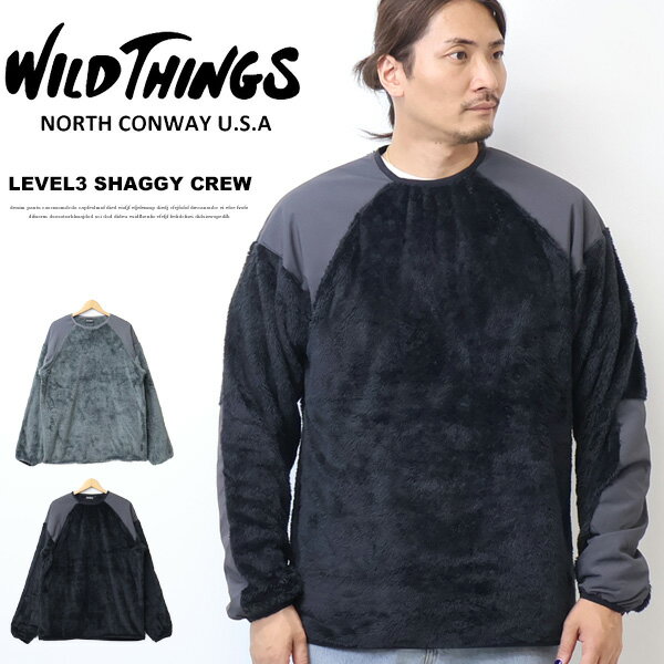 乐天商城 - WILD THINGS ワイルドシングス LEVEL3 SHAGGY CREW レベル3 シャギークルー プルオーバークルーネック ボア フリース トレーナー メンズ ライトアウター 送料無料 WT252-27-Q4