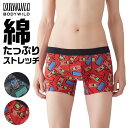 GUNZE グンゼ BODY WILD ボディワイルド ボクサーパンツ モバイルフォン柄 前とじ 綿混 アンダーウェア 下着 パンツ メンズ BWG175A