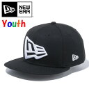 NEW ERA ニューエラ キッズサイズ YOUTH 9FIFTY フラッグロゴ キャップ 帽子 ジュニア 950 子供用 送料無料 13565787 ブラック×ホワイト