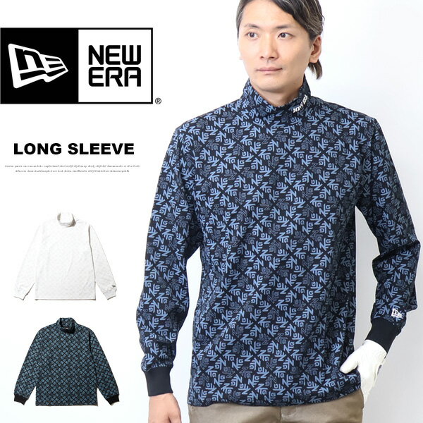NEW ERA GOLF ニューエラ ゴルフ 長袖 ハイカラー パフォーマンス Tシャツ All Over モックネック ミッドネック 長袖Tシャツ 長T ロンT メンズ ゴルフウェア 送料無料 14326416 14326417