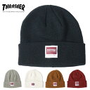 THRASHER スラッシャー ロゴ ダブルビーニー ニットキャップ ニット帽 帽子 ダブルワッチ メンズ レディース ユニセックス THR-N03