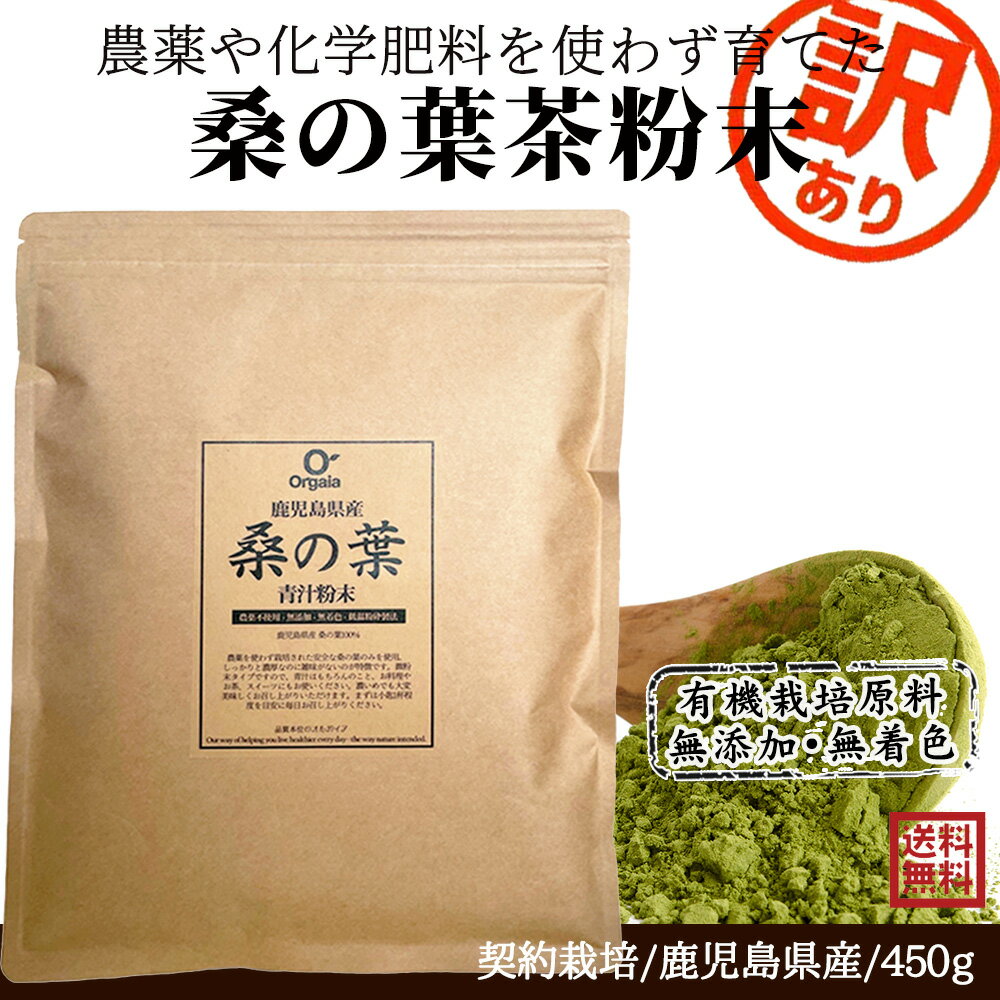 ＼売れてます／ 鹿児島県産 桑の葉茶粉末 桑茶粉末青汁 大容量450g 100%桑茶パウダー 訳あり 【完全無添加・低温粉砕製法】桑の葉茶・無農薬・オーガニック・人気・おすすめ・血糖値・ダイエット/糖質/国産