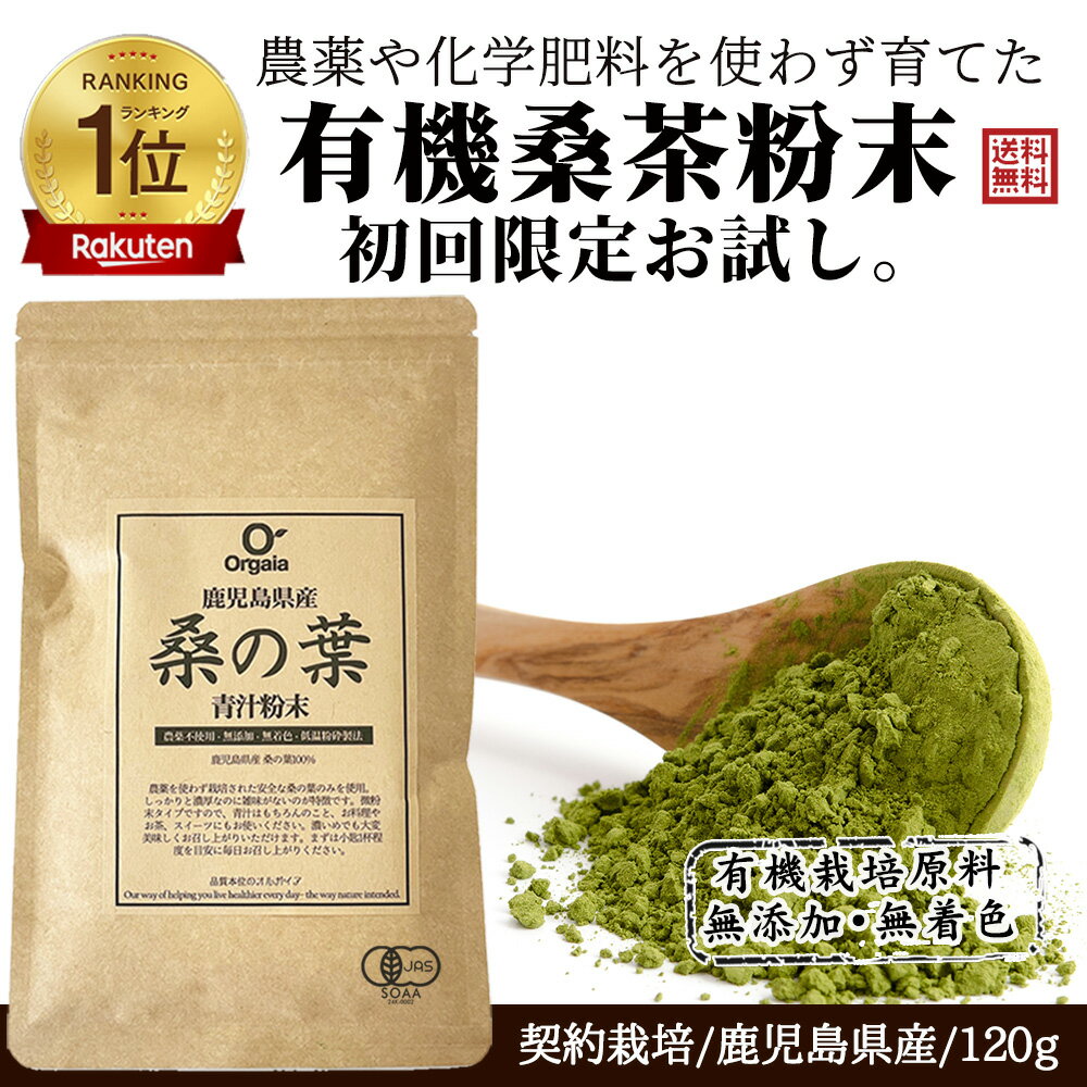 ＼ 品質で売れてます!／「1位連続受賞!」有機 桑の葉茶 粉末 青汁 しっかり120g 国産 鹿児島県 大隅半..