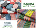 【シーチングプリント】●『Laundry』だえん・ストライプ●【生地 コットンプリント ワンピース スカート お洋服 エプロン 袋 小物 チュニック ウェア 母...