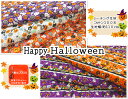 【シーチングプリント】■Happy Halloween■ボーダー■まだら■【生地 ハロウィン イベント 衣装 コットンプリント ランチョンマット ファブリック】(3)