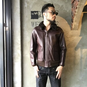 GANGSTERVILLEG-1""""""""COWHIDE""""""""(BROWN)ギャングスタービルカウハイドG-1/レザージャケット【GLADHAND/グラッドハンド】