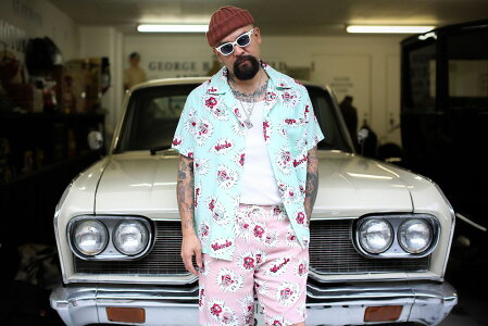 ウィアード総柄オープンカラー半袖シャツ開襟シャツメンズWEIRDOWGLIES-S/SSHIRTSGLADHAND/グラッドハンド/GANGSTERVILLE/ギャングスタービル/OLDCROW/オールドクロウ