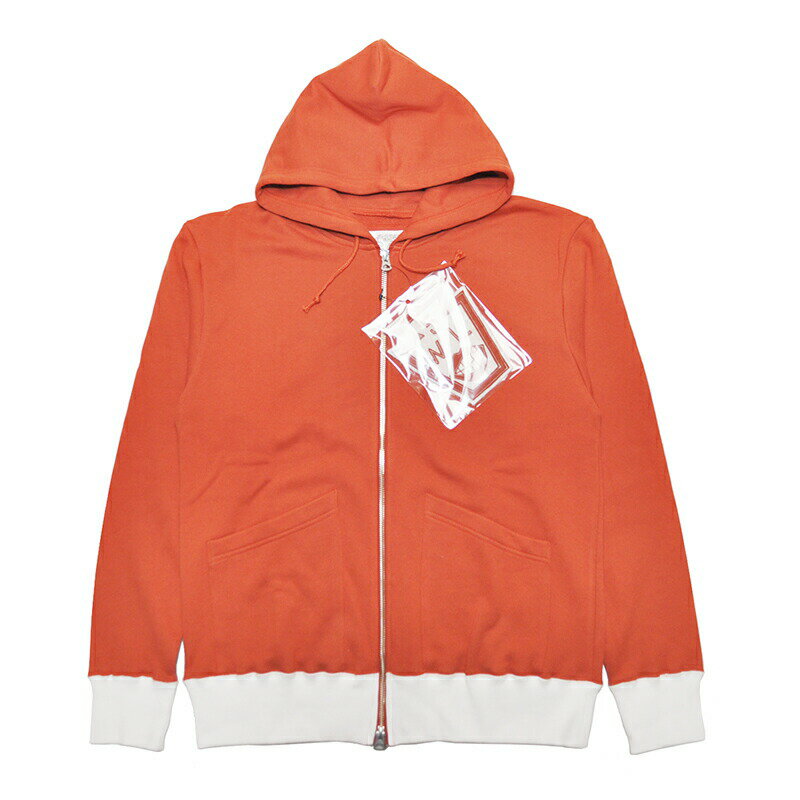 残りSサイズのみ 5 WHISTLE ZIP UP PARKA (ORANGE) ファイブホイッスル ダブルジップ ツートンパーカー【NORTH NO NAME/ノースノーネーム】