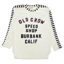 残りSサイズのみ OLD CROW MOTORCYCLE - L/S T-SHIRTS (IVORY) オールドクロウ スピードショップ モーターサイクル 長袖Tシャツ/GLADHAND/GANGSTERVILLE/ギャングスタービル/WEIRDO/ウィアード