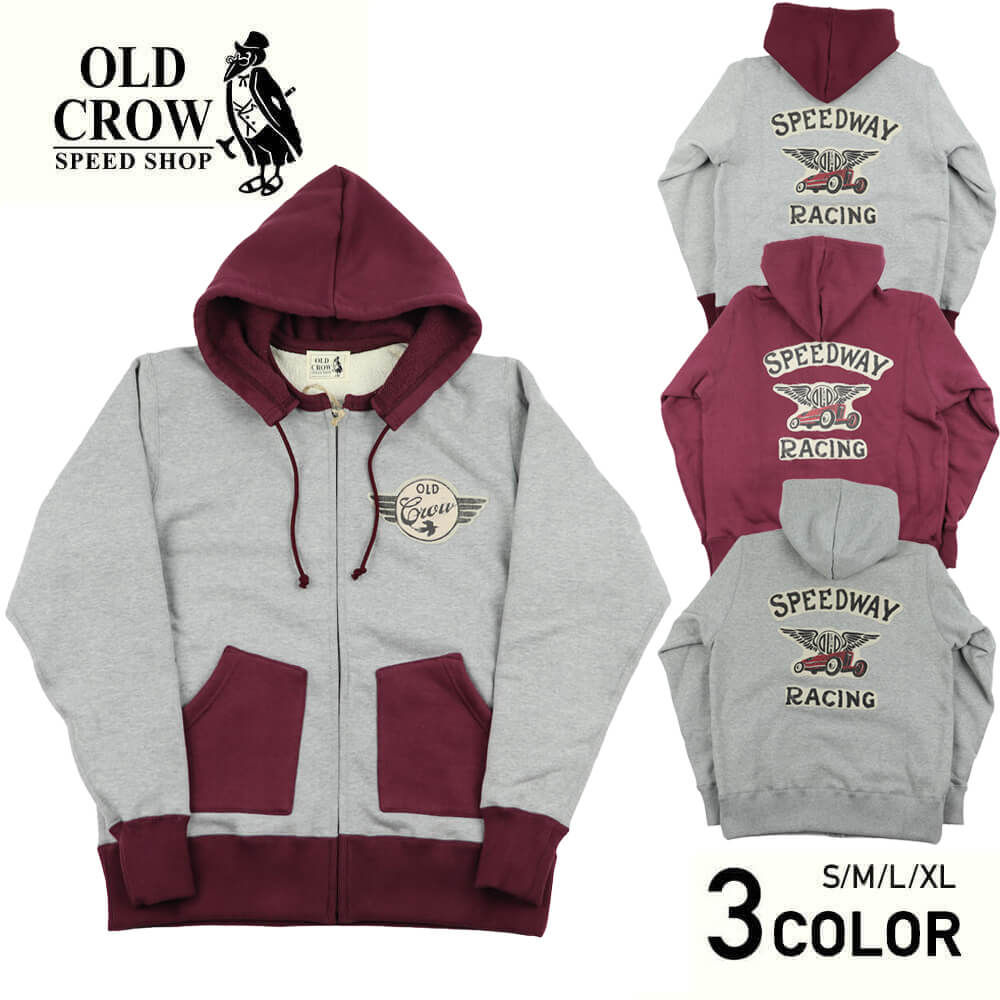 オールドクロウ スウェット パーカー メンズ OLD CROW SPEEDWAY - SWEAT ZIP UP HOODIE GLADHAND グラッドハンド GANGSTERVILLE ギャングスタービル WEIRDO ウィアード