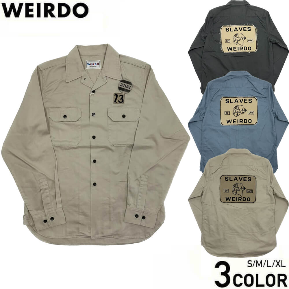 残りM・XLサイズのみ ウィアード ワークシャツ 長袖 メンズ WEIRDO SLAVES - L/S WORK SHIRTS GLADHAND グラッドハンド GANGSTERVILLE ギャングスタービル OLD CROW オールドクロウ