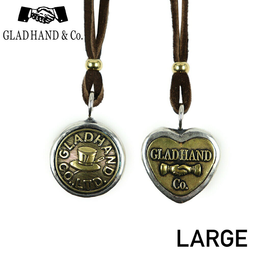 ハートネックレス（レディース） グラッドハンド ボタンチャーム ネックレス ペンダント ラージ ハット ハート GLAD HAND & Co. BUTTON CHARM "HAT & "HEART" (LARGE) GANGSTERVILLE ギャングスタービル WEIRDO ウィアード OLD CROW オールドクロウ