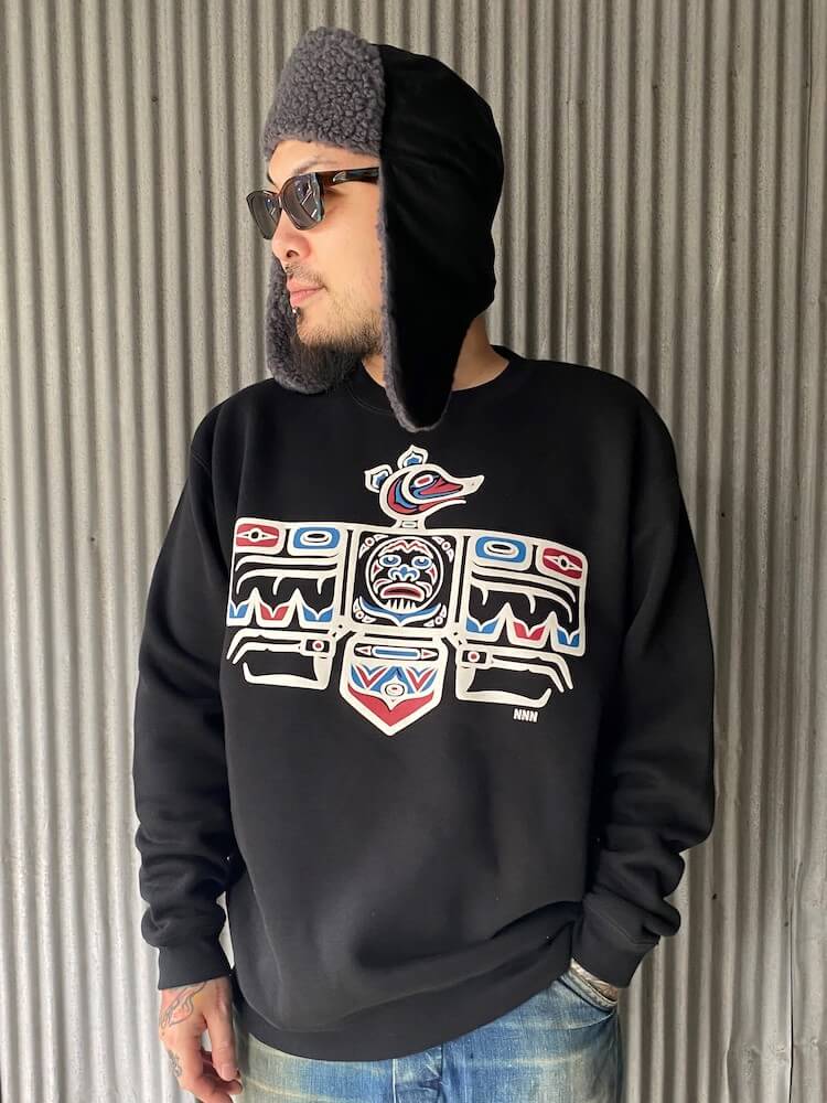 残りMサイズのみ ノースノーネーム スウェット (ブラック) メンズ NORTH NO NAME “FLYING BAT” SWEAT (BLACK)