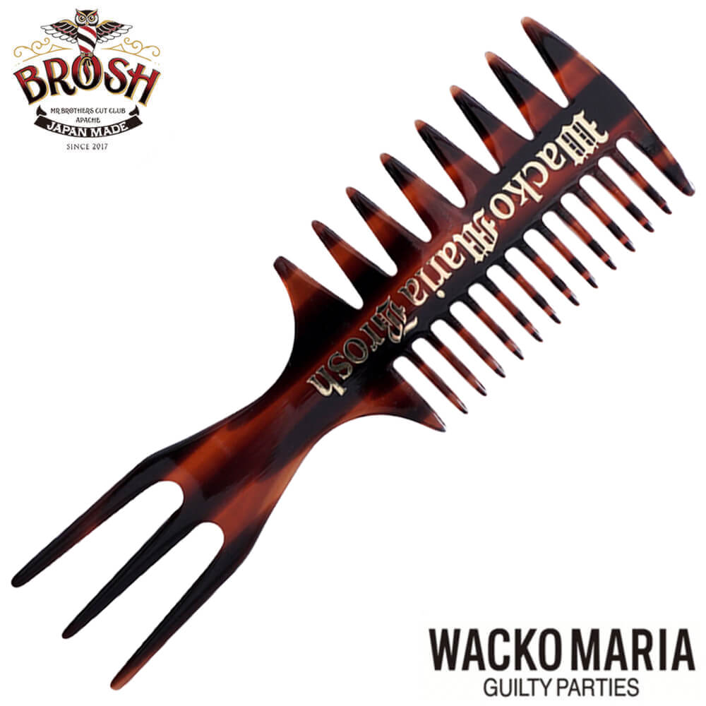 ブロッシュ ワコマリア ケント フィッシュテールコーム くし ポマードコーム BROSH x WACKO MARIA COLLABORATION COMB イタリア製