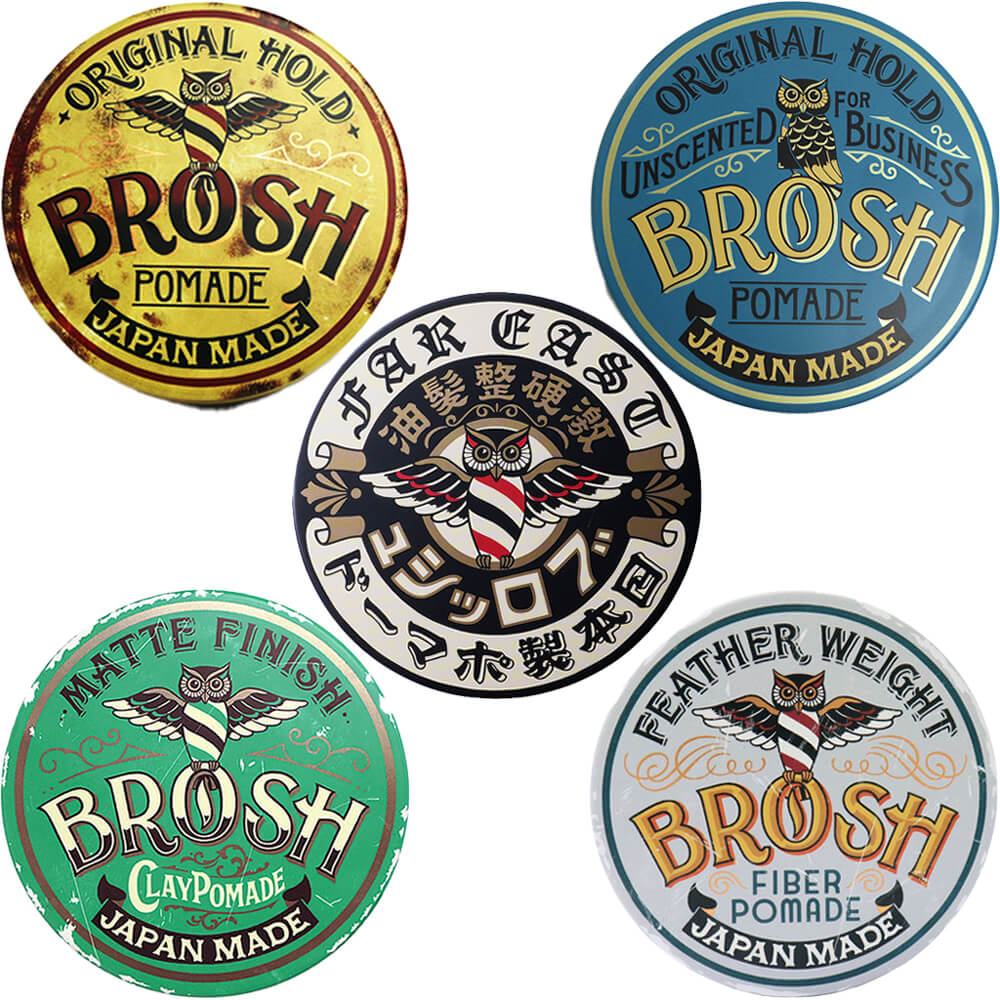 ブロッシュ ポマード 水性 ハード オリジナル 無香料 クレイ ファイバー BROSH POMADE 整髪料 日本製 ワックス スタイリング剤 グリース