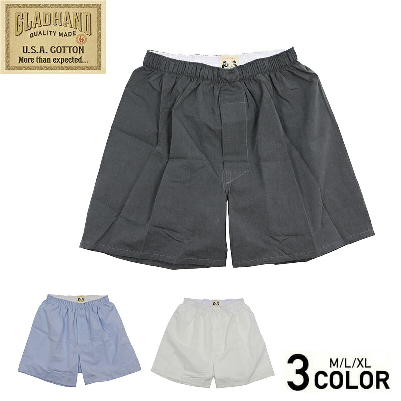 グラッドハンド ボクサー パンツ ショーツ トランクス 無地 メンズ 日本製 USAコットン 米綿 GLADHAND WOVEN FABRIC STANDARD BOXER SHORTS GANGSTERVILLE ギャングスタービル WEIRDO ウィアード ブランド