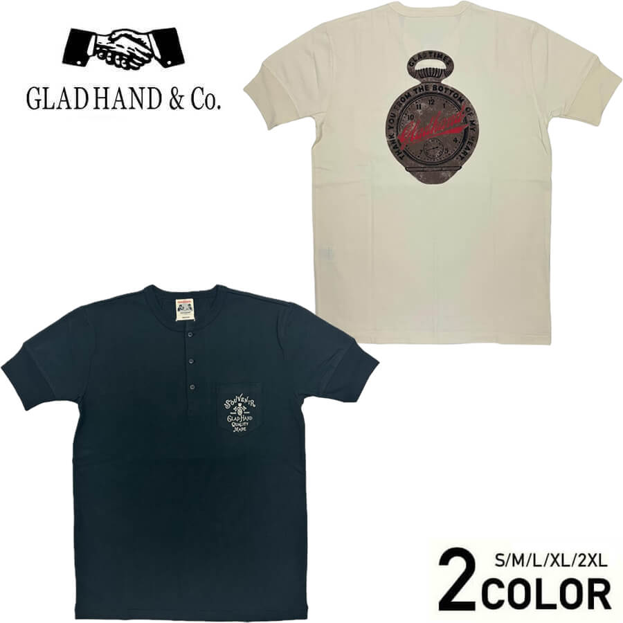 グラッドハンド Tシャツ 半袖 ヘンリーネック ポケット メンズ GLAD HAND GLAD TIMES - S/S HENRY T-SHIRTS WEIRDO ウィアード GANGSTERVILLE ギャングスタービル OLD CROW オールドクロウ