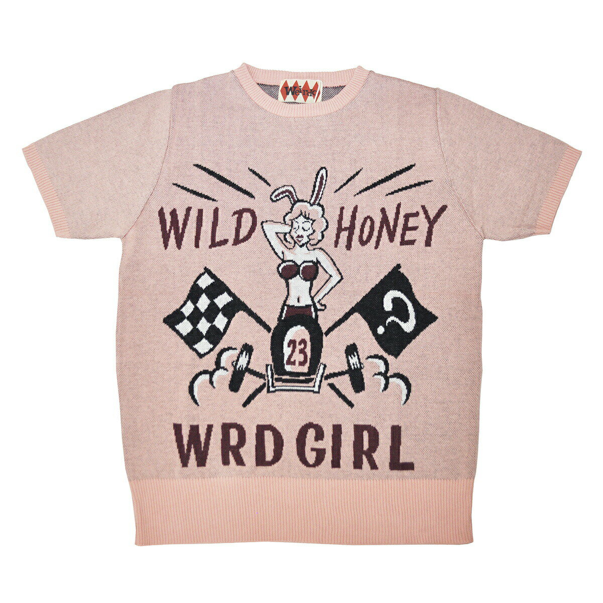 残りSサイズのみ WEIRDO WRD ROD - S/S SWEATER (WRD GIRL/PINK)ウィアード 半袖セーター/サマーニット/GLADHAND【GANGSTERVILLE/ギャングスタービル/OLD CROW/オールドクロウ】