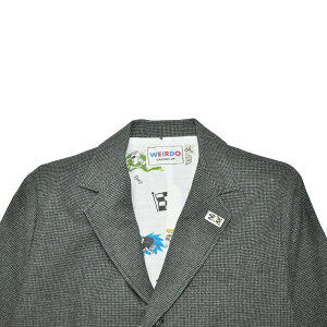 WEIRDOBICYCLEPLATES-JACKET(HDTH)ウィアード千鳥格子テーラードジャケット/GLADHAND【GANGSTERVILLE/ギャングスタービル/OLDCROW/オールドクロウ】