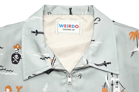 WEIRDOPIRATES-JACKET(GREEN)ウィアード総柄ワークジャケット/GLADHAND【GANGSTERVILLE/ギャングスタービル/OLDCROW/オールドクロウ】