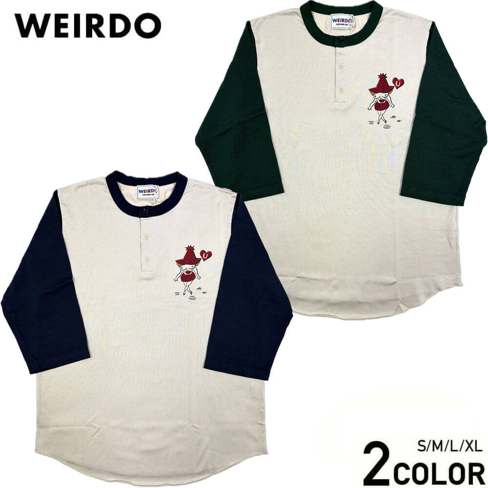 ウィアード ベースボール ヘンリーネック Tシャツ 五部袖 七分袖 ロンT メンズ WEIRDO KEEP ON FUCKIN' - BASEBALL HENRY T-SHIRTS GLADHAND グラッドハンド GANGSTERVILLE ギャングスタービル OLD CROW オールドクロウのサムネイル