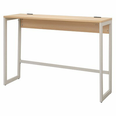 【法人様限定】 リスム ハイデスク ナチュラルxホワイト脚 2ヶ口コンセント付き 幅1500x奥行450x高さ10..