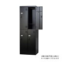 TLKシリーズ スタンダードロッカー 4人用 2列2段 ダイヤルロック式 マットブラック◆TLK-D4SN-MB