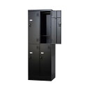 TLKシリーズ スタンダードロッカー 4人用 2列2段 シリンダー錠 マットブラック◆TLK-S4S-MB