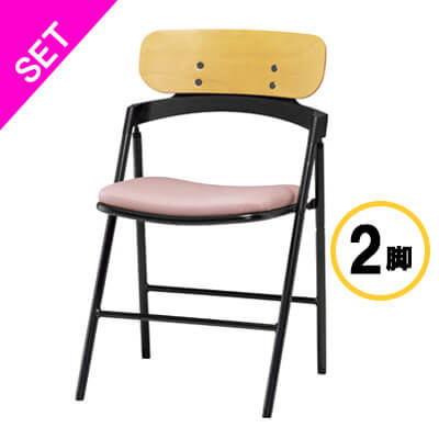 【メーカー取り寄せ品】CF76 フォールディングチェア　スチールパイプ（Φ22.2）・座厚張り・背合板色ナ..